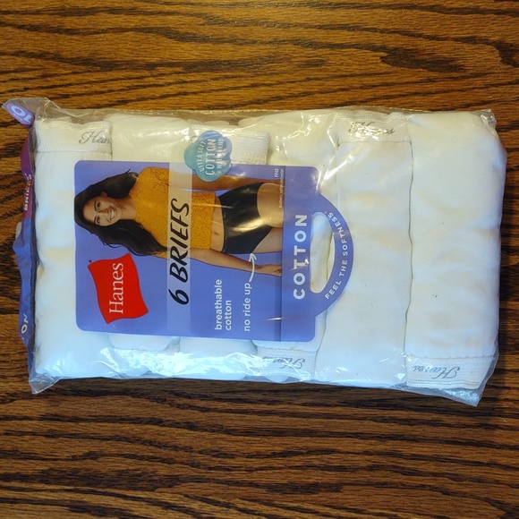 Hanes | Cotton No Ride 6 Briefs Size 10 NWT - Picture 2 of 4